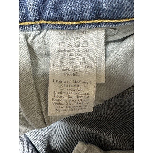 Everlane The Original Cheeky High Rise Straight Leg Jeans Worn In Mid Blue Sz 28 - Picture 10 of 12
